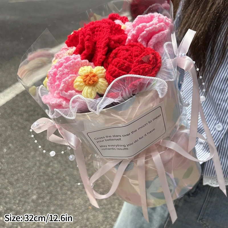 Buquês de Rosas Artificiais, Buquês de Crochê, Buquês Trançados À Mão. MDUG