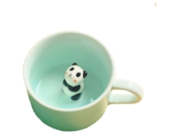 Caneca de cerâmica Rebe com adorável figura de panda em 3D, 200ml, ideal para presentear ou para uso diário.