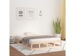 Estrutura De Cama 200x200 Cm Madeira Maciça