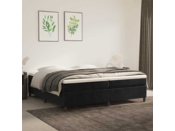 Vidaxl Cama Com Molas/colchão 200x200 Cm Veludo Preto