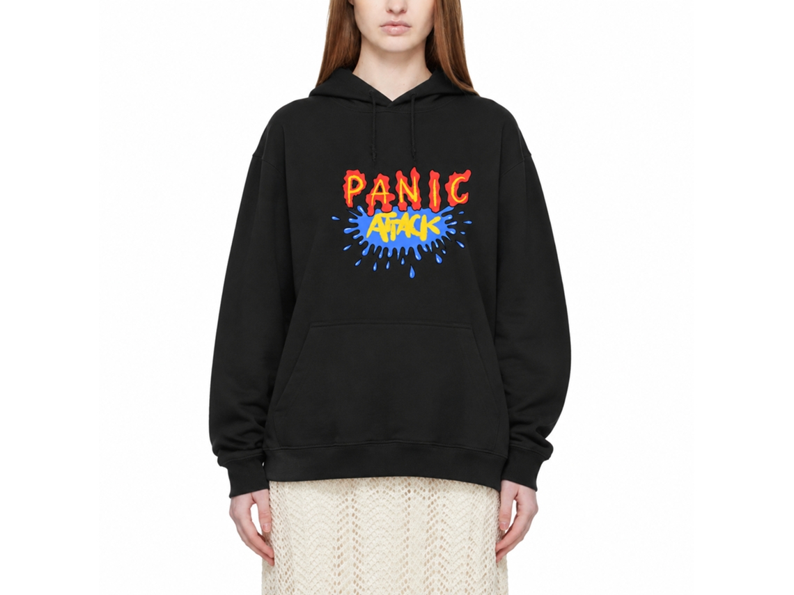 Moletom preto Rockinstone Panic Attack com design exclusivo.