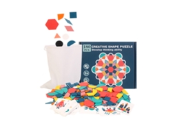 Primerox blocos de Padrão de Madeira 180 Peças Formas Geométricas Brinquedo Educativo para Crianças 3 6 Anos