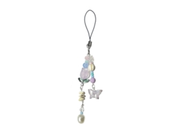 Linda Pulseira De Pérolas Para Celular, Chaveiro De Borboleta, Acessório De Moda, Pingente Para Bolsa