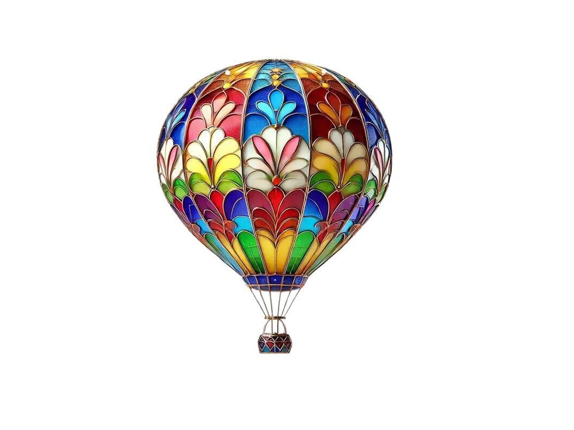 Luminária de Jardim Solar em Formato de Balão de Ar Quente, Plana Suspensa em Acrílico AQUAFORGE