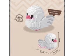 Brinquedo de Blocos de Montar 3d Mini Diamante para Adultos Mundo Animal Blocos de Construção em Abs MDUG (branco)