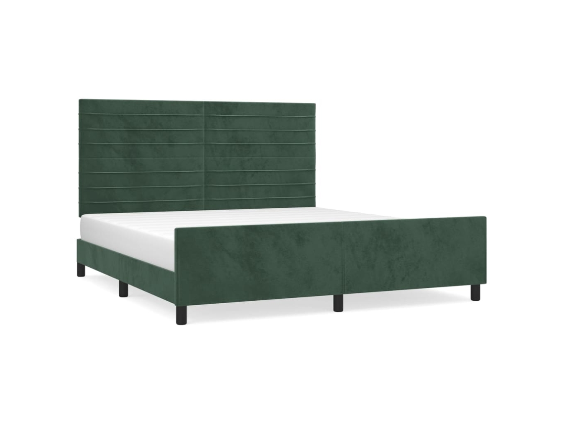 Bed Frame With Headboard, Bed Frames With Headboards Vidaxl Verde Veludo (160 X 200 Cm)