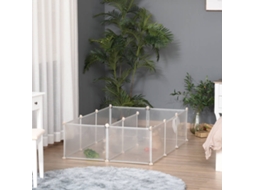 Gaiola para Coelhos PAWHUT D06-101 (Branco - 105 x 105 x 45 cm - Metal e Resina Pp)