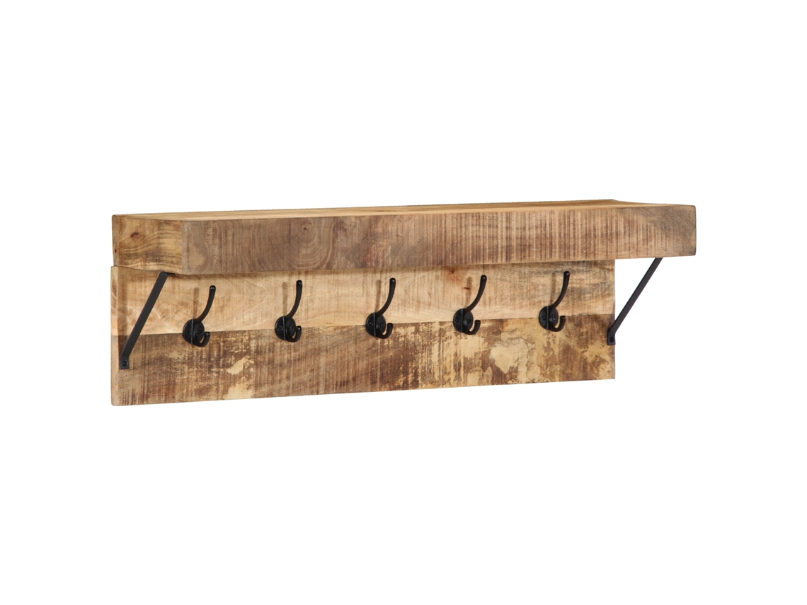 Conjunto 1 Cabideiro Vidaxl Castanho Madeira De Mangueira Maciça (73 X 19 X 23 Cm)