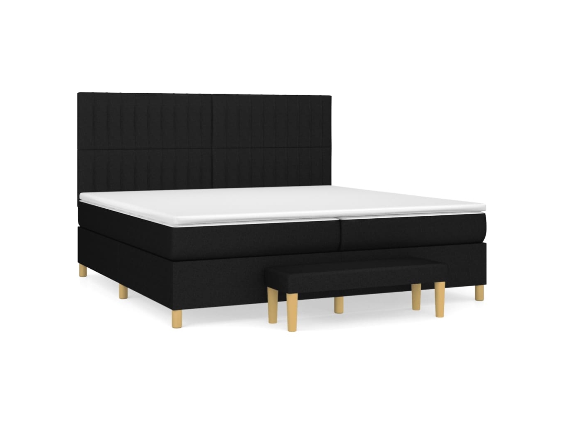 Cama com Molas/colchão 200x200 Cm Tecido Preto MAISON EXCLUSIVE