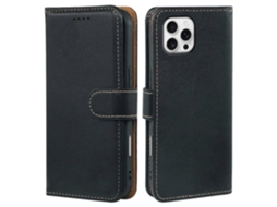 Capa De Couro Com Bloqueio Rfid Para Iphone 16 Pro, Textura De Lichia, Fecho Magnético