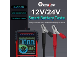 Testador de bateria inteligente Tooltop, tela colorida de 3,2 polegadas, 12V/24V, com iluminação e proteções