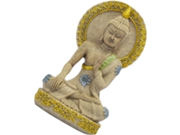 Estatueta Resina Criativa Decoração Escritório Estilo Asiático Ornamento Sagrado Meditação Buda Casa GOKOCO