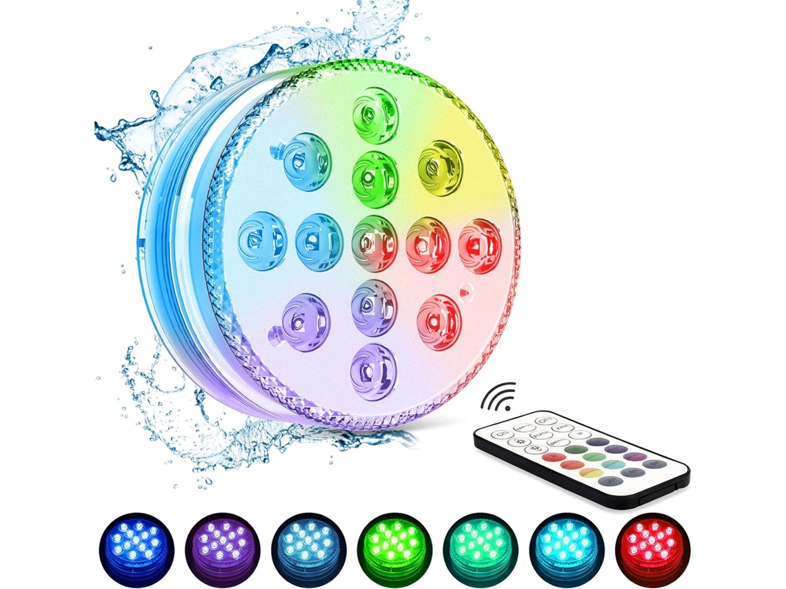 Lanterna de Mergulho com 13 Leds, 16 Cores Rgb e Controle Remoto BRILVIBERA