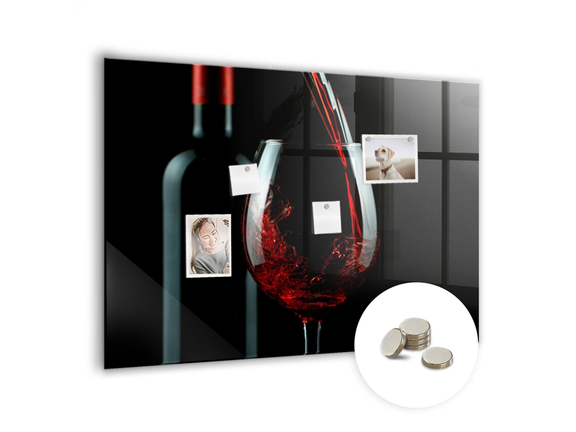 Quadro Magnético Garrafa De Vinho Para A Cozinha Espelharte (100x70 Cm)