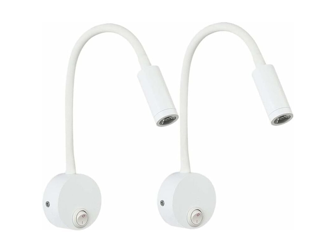 Luminária De Leitura Com Braço Flexível, Arandela De Parede, 3w, Branco Quente, 3000k Para Iluminação Focada Em Dormitórios E Quartos