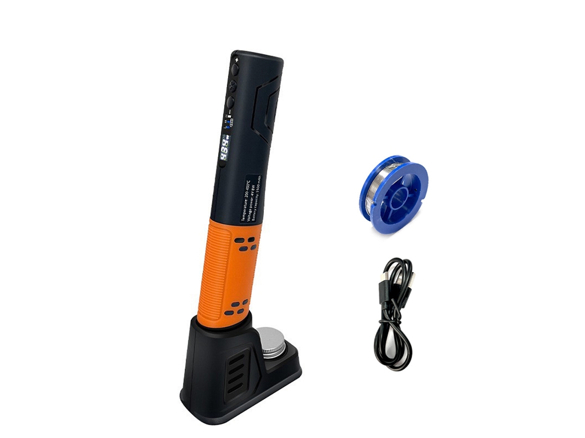 Soldador Eléctrico Inteligente Portátil 200-450℃ Com Luz Led, Soldadora Usb Sem Fio Para Reparação E Manutenção