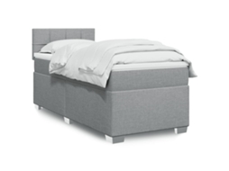 Vidaxl Cama Com Molas/colchão 80x200 Cm Tecido Cinza-claro