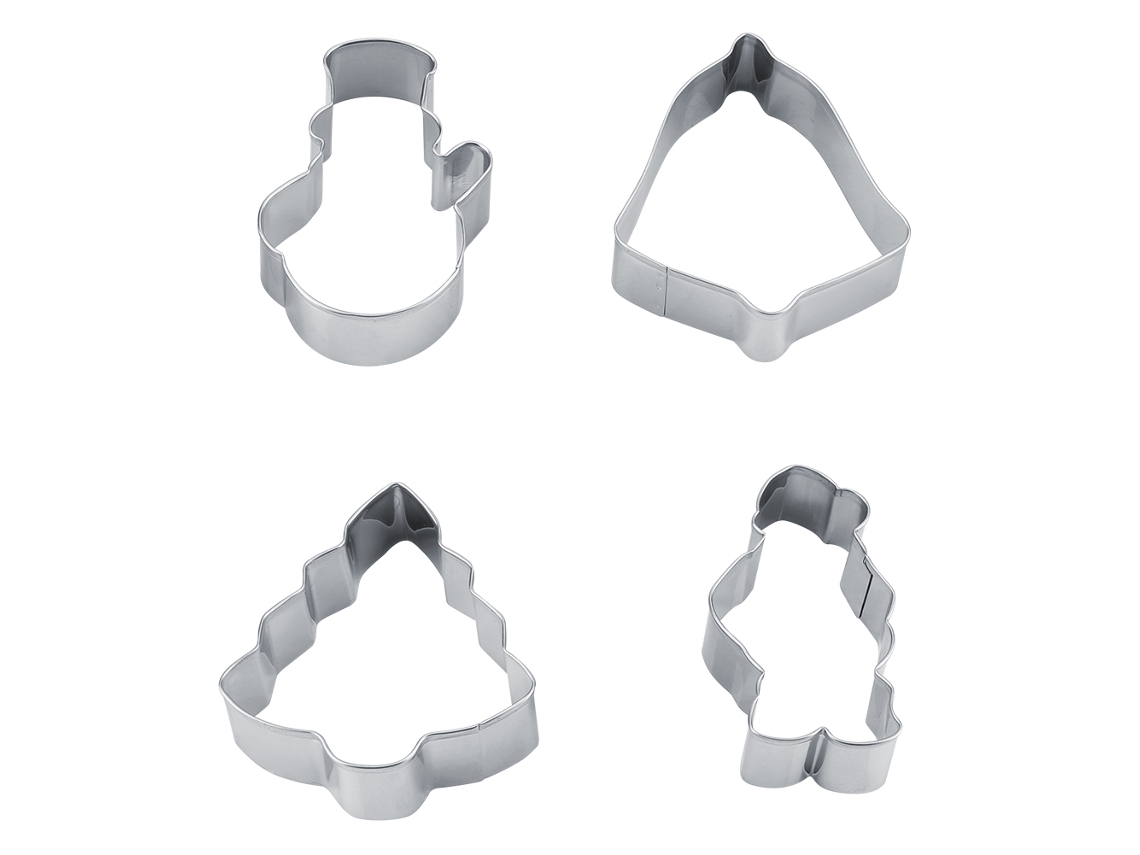 Laxiscreed Conjunto De 4 Moldes De Aço Inoxidável Para Cookies De Natal