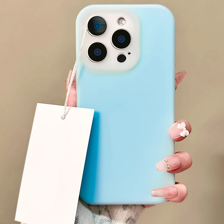 Capa De Celular Em Silicone Líquido Na Cor Candy Jelly (azul Para Iphone 15)