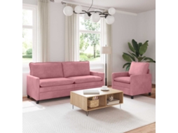 Vidaxl Conjunto De Sofás 2 Unid. Rosa Veludo