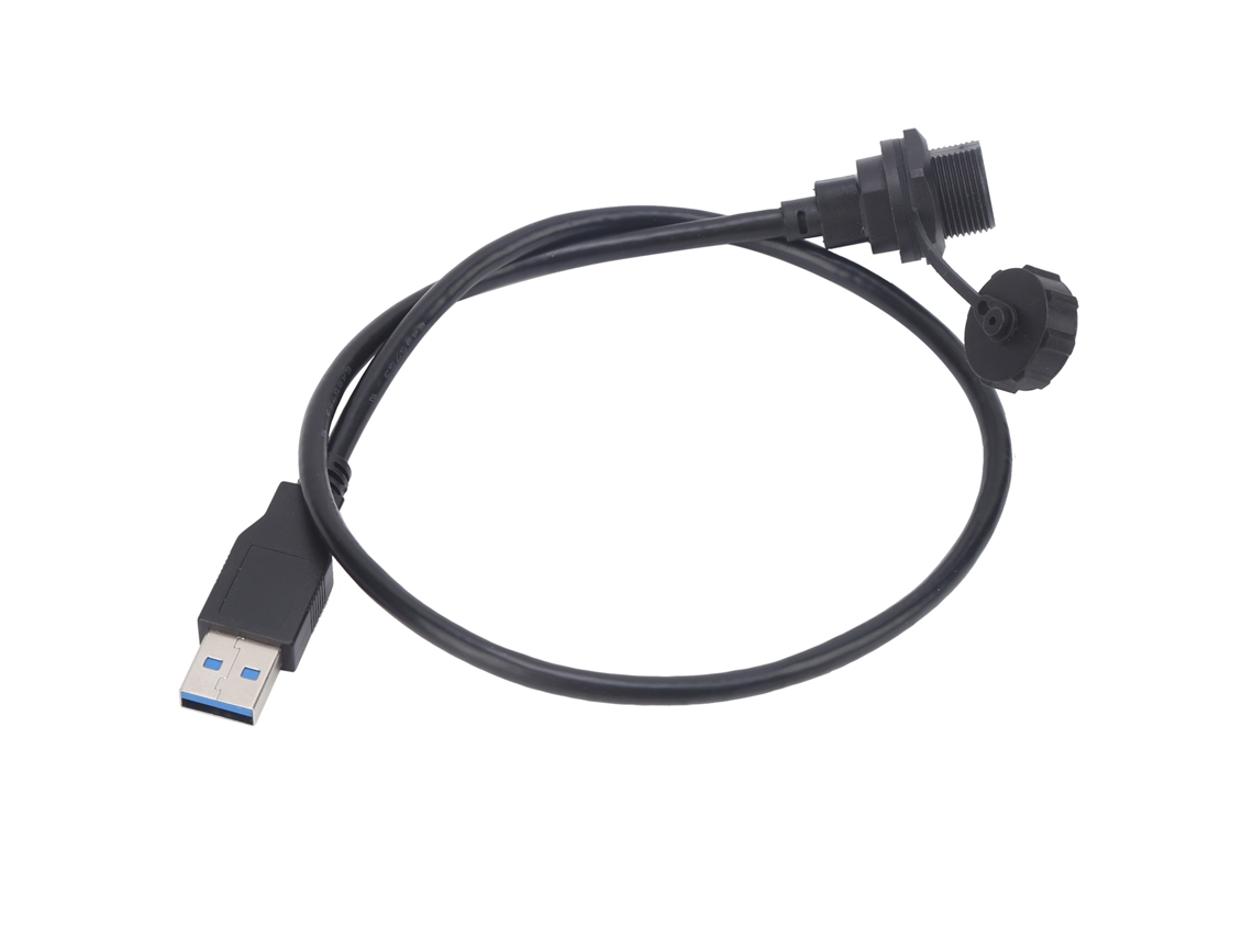 Conector Usb Tipo C Fêmea Impermeável Com Trava De Rosca Para Painel - E10tpc-tf-f/u3-a-m(1m)