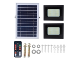 Laxiscreed Holofote Solar Externo À Prova D'água Com Duas Lâmpadas Para Iluminação Do Jardim