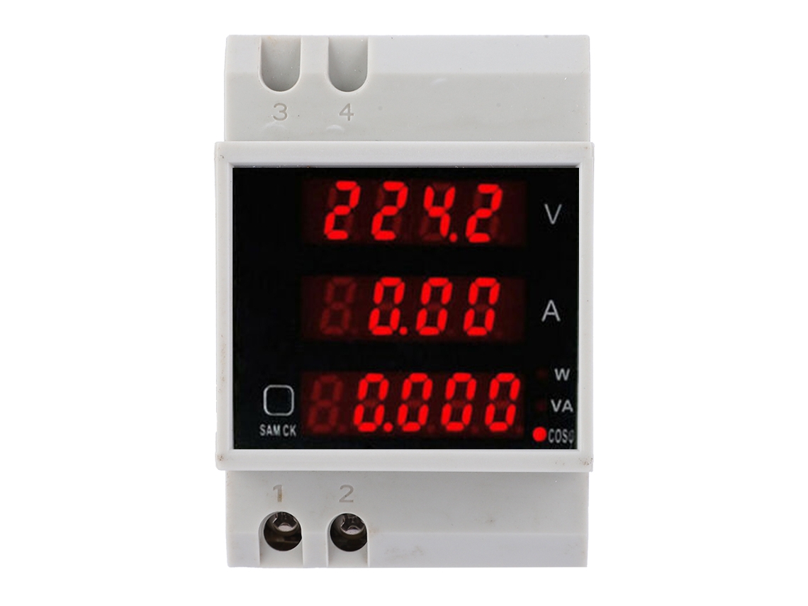 Medidor Digital De Voltaje, Corriente Y Factor De Potencia De Carril, Ca80~300v, 100a, D52-2048, Multifunción