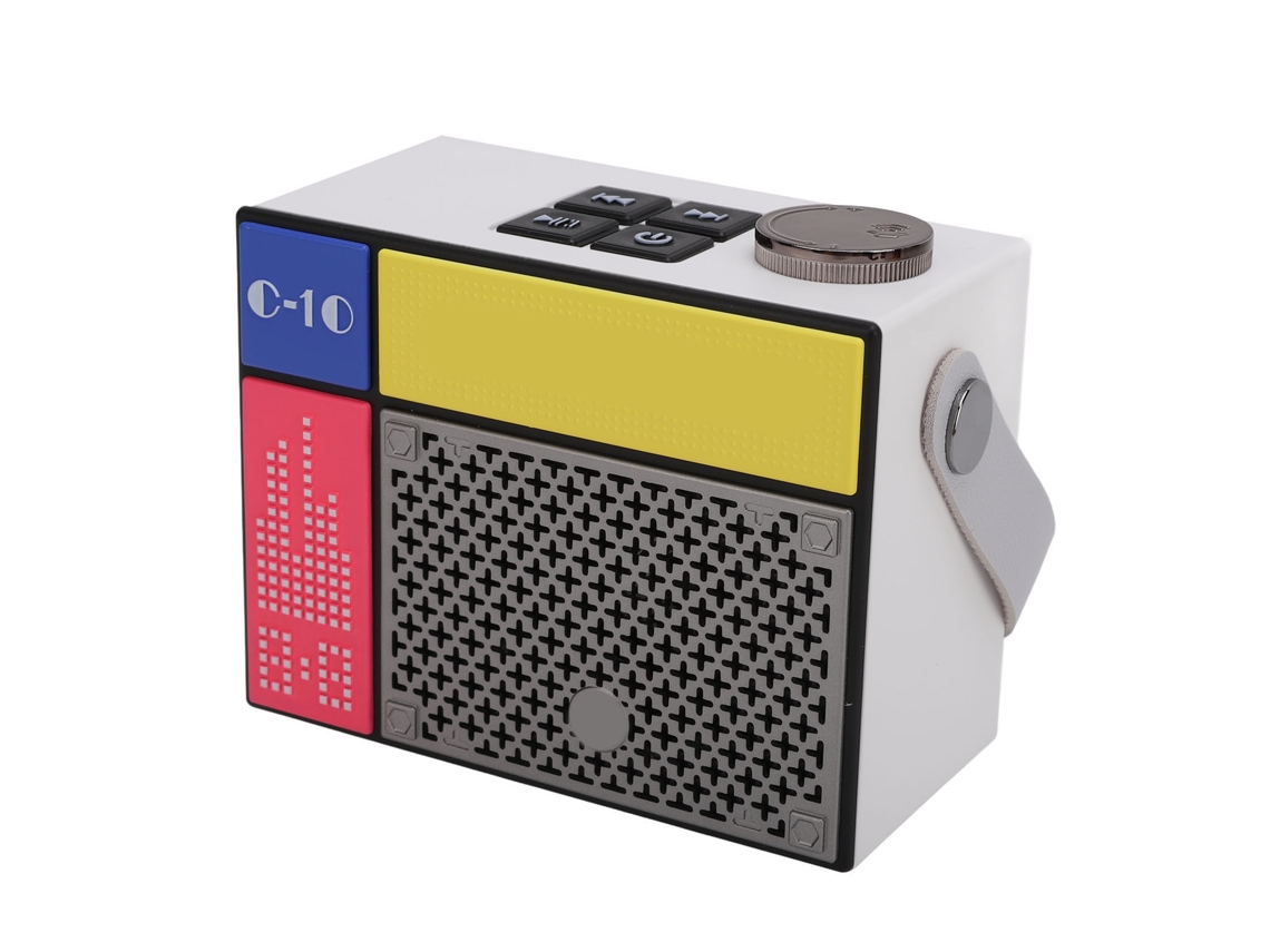 Caixa de Som Bluetooth, Conexão Sem Fio, Estéreo de 5w, Decoração Pixel Moderna, Adequada para Uso Portátil em Mesa de Trabalho e Cozinha EOOCOO