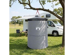 Vidaxl Tenda De Banheiro Pop-up Com Corda De Pendurar Cinza E Laranja