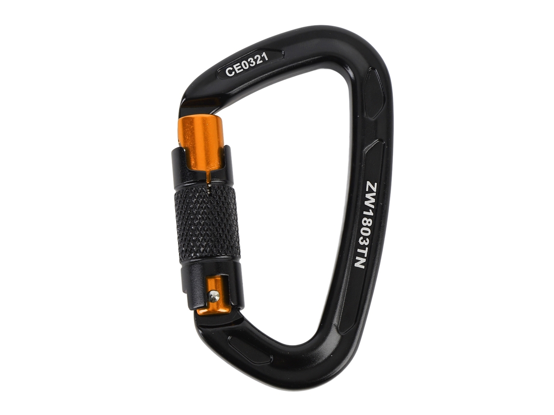 Gancho de Escalada Auto Bloqueio 25kn Preto Ouro