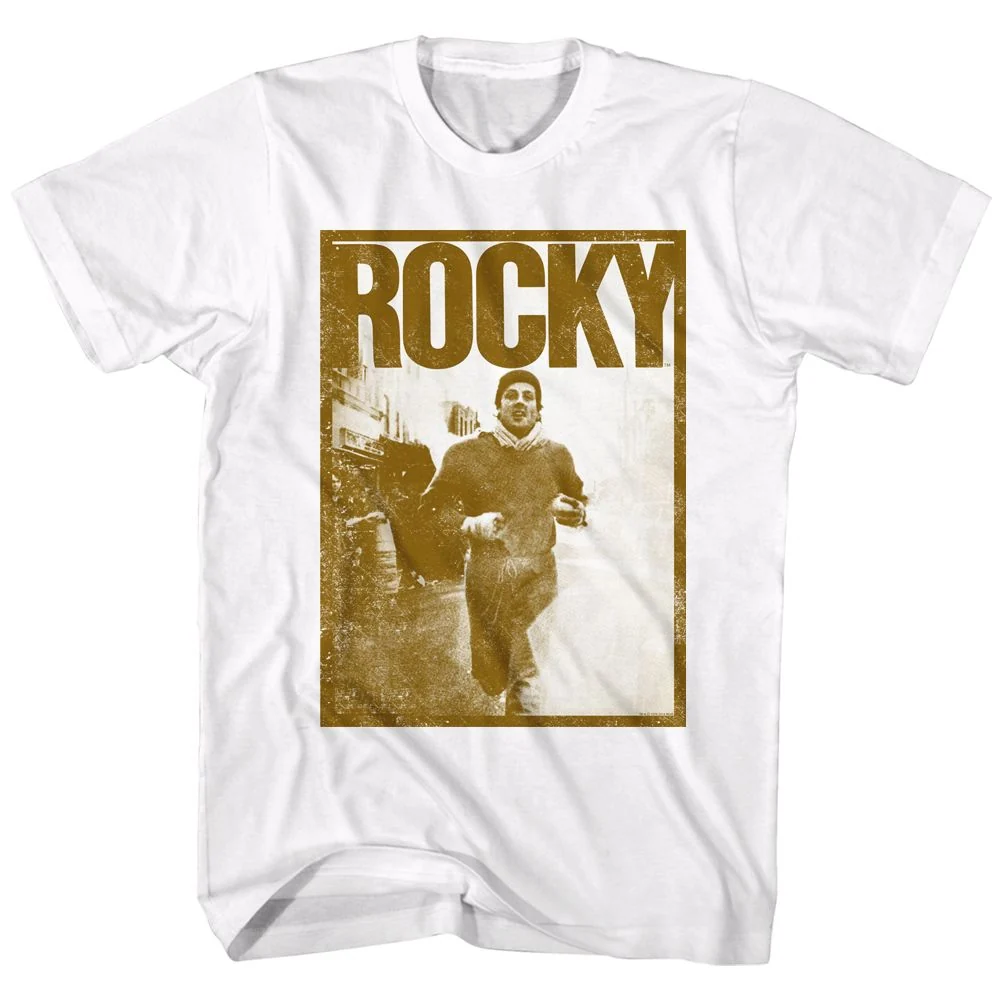 Rockinstone Rocky Movie Jogging White Adult T-shirt Size:xxl