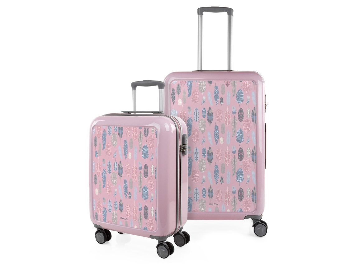 Conjunto de Malas ITACA Personalizadas Pc ITACA Pena de Base Rosa 44X65X25 Cm 63L