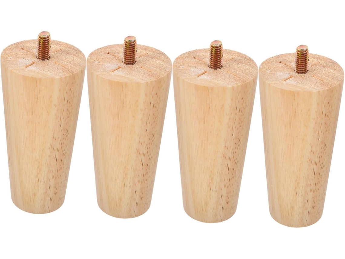 Uonlytech Conjunto De 4 Pés Madeira Maciça Para Móveis, Mesas E Sofás, Com Parafusos De Reposição, Design Moderno Em