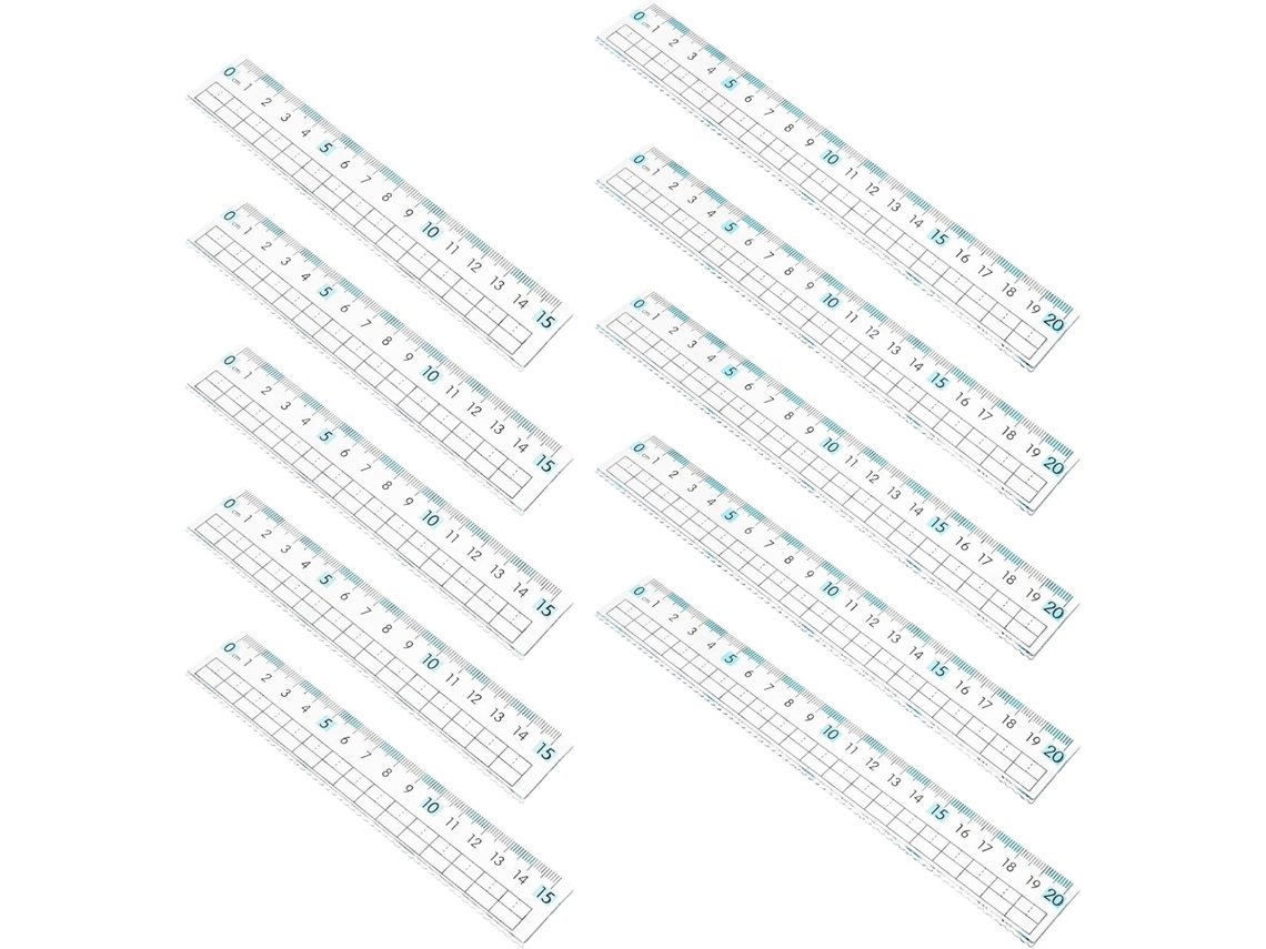 Lurelia Régua Plástica 10 Peças 15cm Com Flexível E Leve Para Escola
