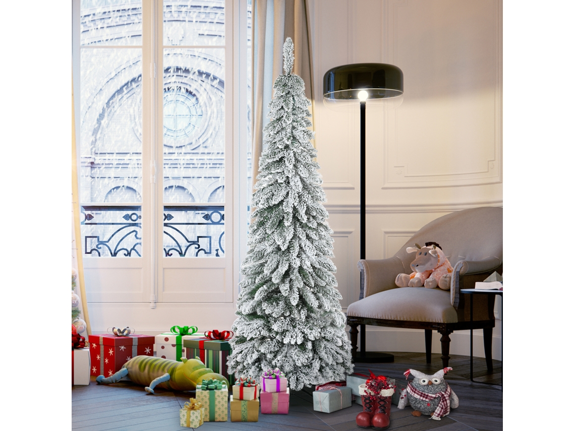 Árvore De Natal Nevada 180cm Com 523 Ramos E Base Em Aço Para Interiores