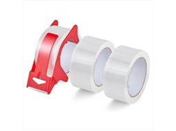 Dispensador De Fita Adesiva Transparente Com 3 Rolos