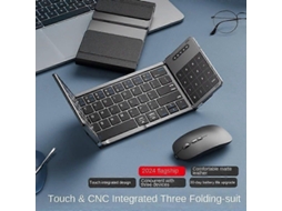 Conjunto de Teclado Dobrável Sem Fio Portátil com Touchpad Bluetooth para Celular, Tablet e Notebook. TAISHENGDA