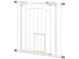 Portão escada pressão para cães, fechamento automático, 74-80cm, branco | S/MARCA