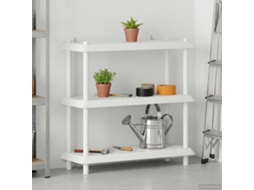 Vidaxl Unidade De Estante 3 Níveis 100 X 40 X 96 Cm Pp Branco