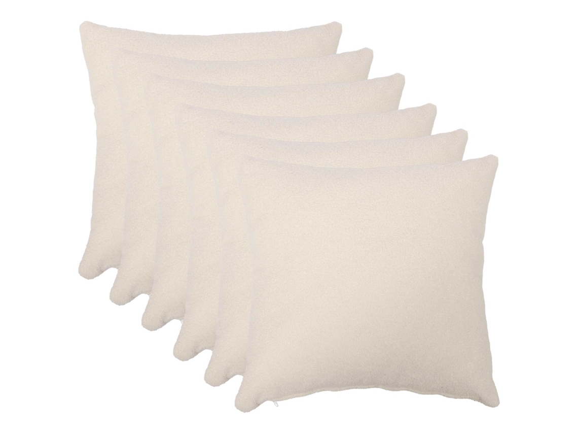 Vidaxl Capa Almofada 6 Pcs Heerlen Creme 65 X 65 Cm Bouclé