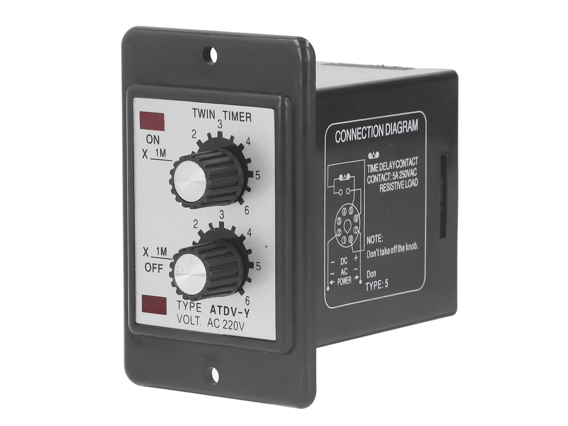 Relé Temporizador Gemelo de Ciclo Doble com Controle de Retardo de Ciclo 6m Alta Precisão AC220V