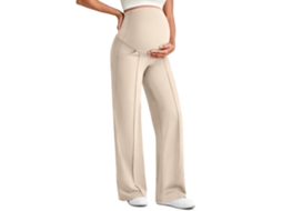 Calça de Ioga para Gestantes com Bolso na Barriga, Calça Elástica para Trabalho/casual, L. PANOONA