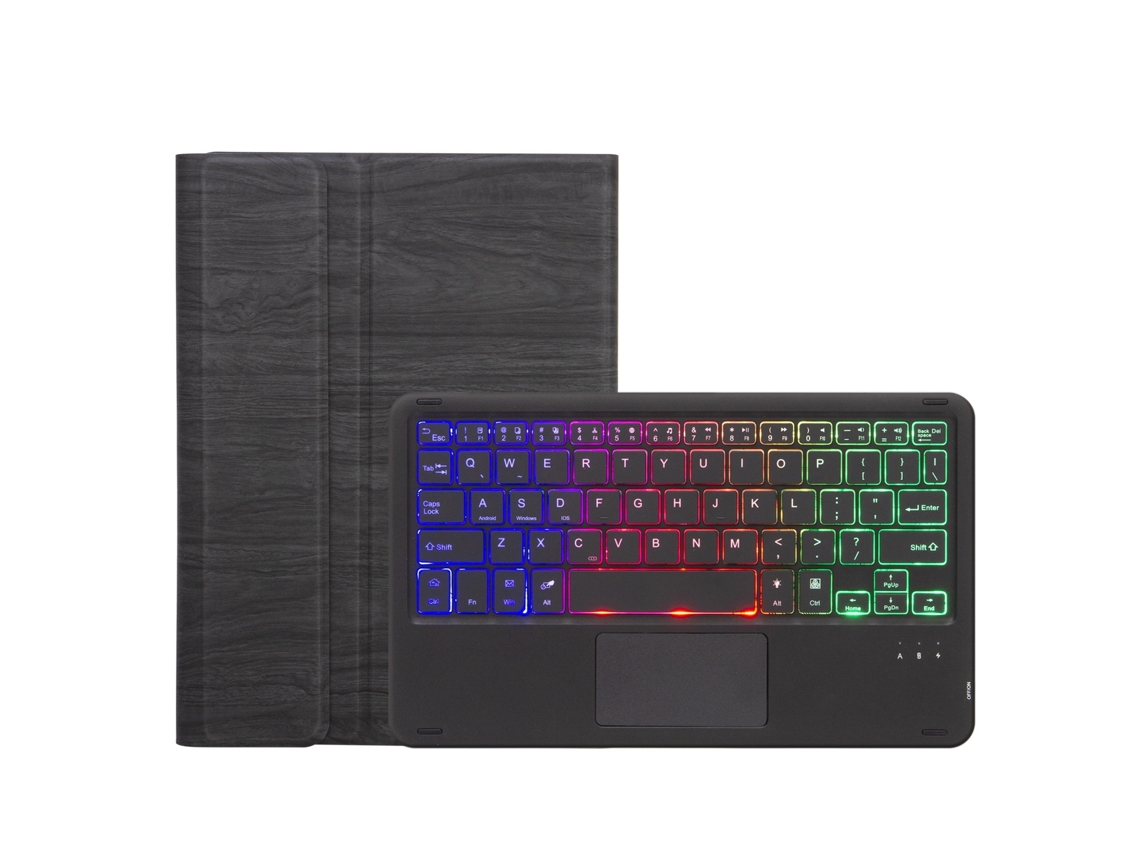 Lurelia Teclado Bluetooth Para Microsoft Surface Go Touchpad, Retroiluminação 3 Cores, Layout Pt Preto Grão De Árvore (layout Pt)