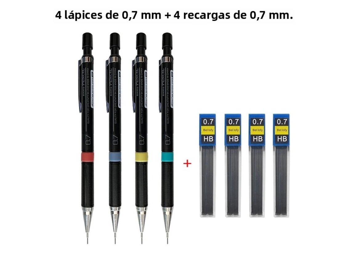 Lapiseira (0,7 Mm), Com Grafite Substituível E Cerdas Automaticamente Substituíveis.