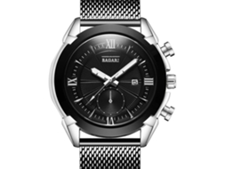 Reloj De Pulsera Casual Con Correa De Malla Números Romanos Cuarzo Para Hombre (negro)