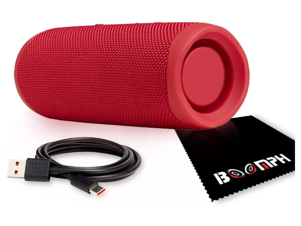Coluna Bluetooth ENKERS Ipx7 À Prova D'Água em Movimento com Cabo Usb Tipo C Vermelho
