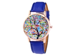 Reloj De Pulsera De Cuarzo Con Correa De Cuero Para Mujer Y Hombre (azul Zafiro)