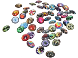 50 Peças De Pingentes De Vidro De 18 Mm Para Pulseiras