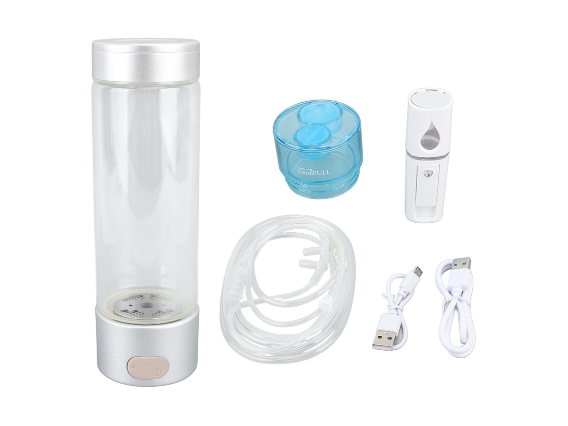 Garrafa de Água Hidrogenada Portátil de 400ml com Pulverizador de 20ml e Mangueira Inaladora LAXISCREED