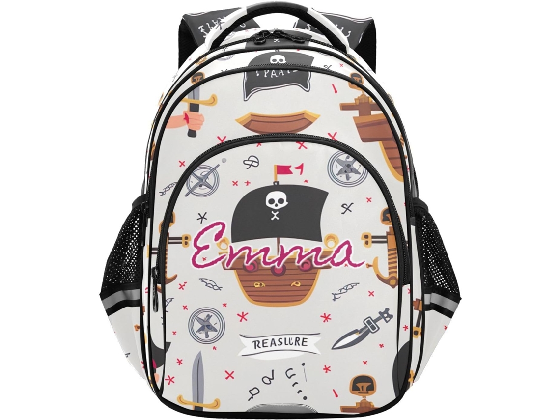 Mochila Personalizada De Capitão Pirata Para Meninos E Meninas, Infantil Resistente, 43 Cm (17